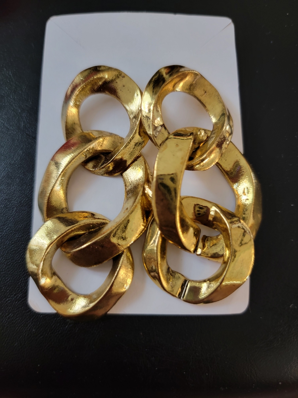 Chunky Gold Linked Hoop Earrings for Women